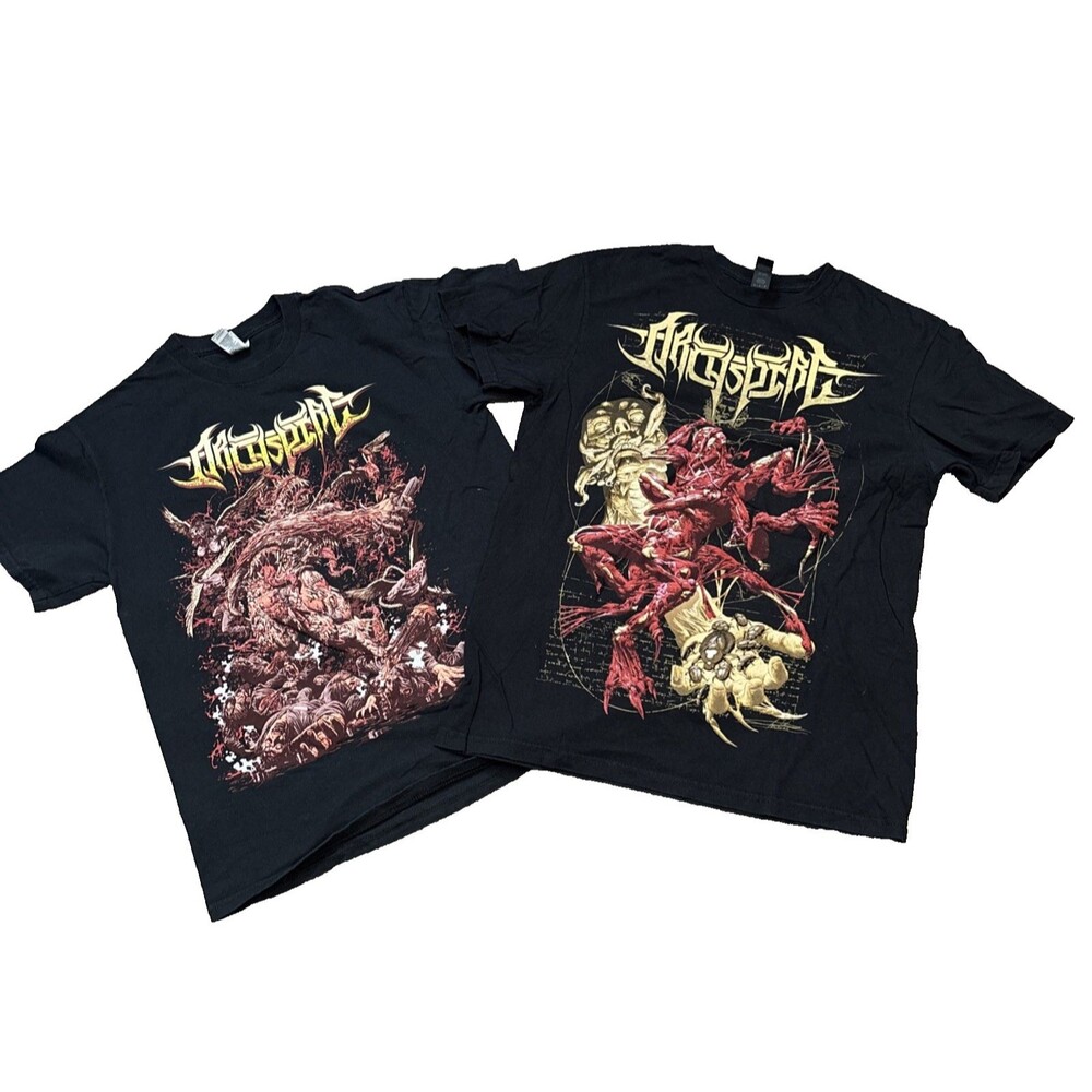 (2) Archspire Technical Death Metal T-Shirt M - Lot of 2 shirts, 1 Tour shirt